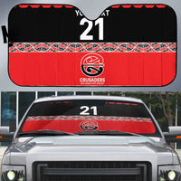 New Zealand Rugby Pacific Custom Auto Sun Shade Whatumoana Maori Kowhaiwhai Pattern - Polynesian Pride
