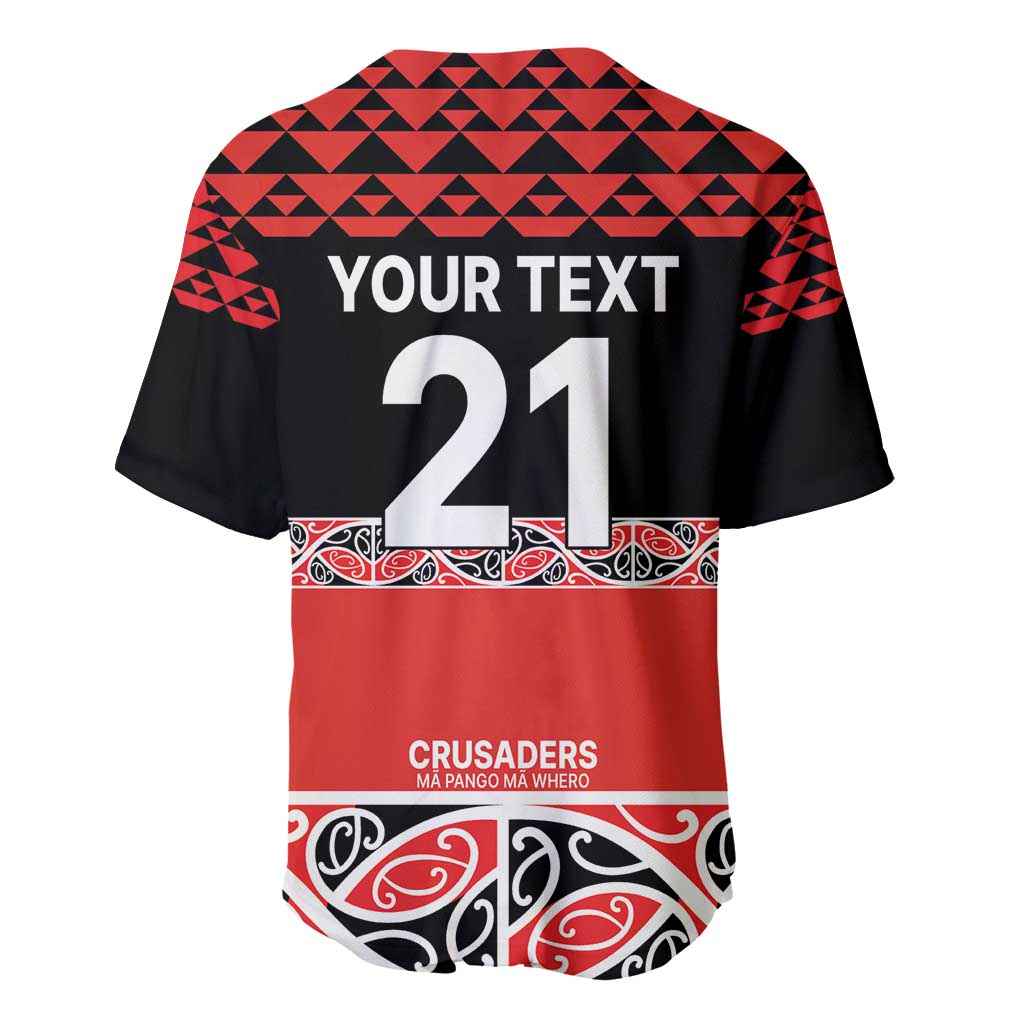 New Zealand Rugby Pacific Custom Baseball Jersey Whatumoana Maori Kowhaiwhai Pattern