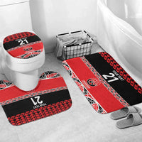 New Zealand Rugby Pacific Custom Bathroom Set Whatumoana Maori Kowhaiwhai Pattern - Polynesian Pride