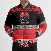 New Zealand Rugby Pacific Custom Bomber Puffer Jacket Whatumoana Maori Kowhaiwhai Pattern - Polynesian Pride