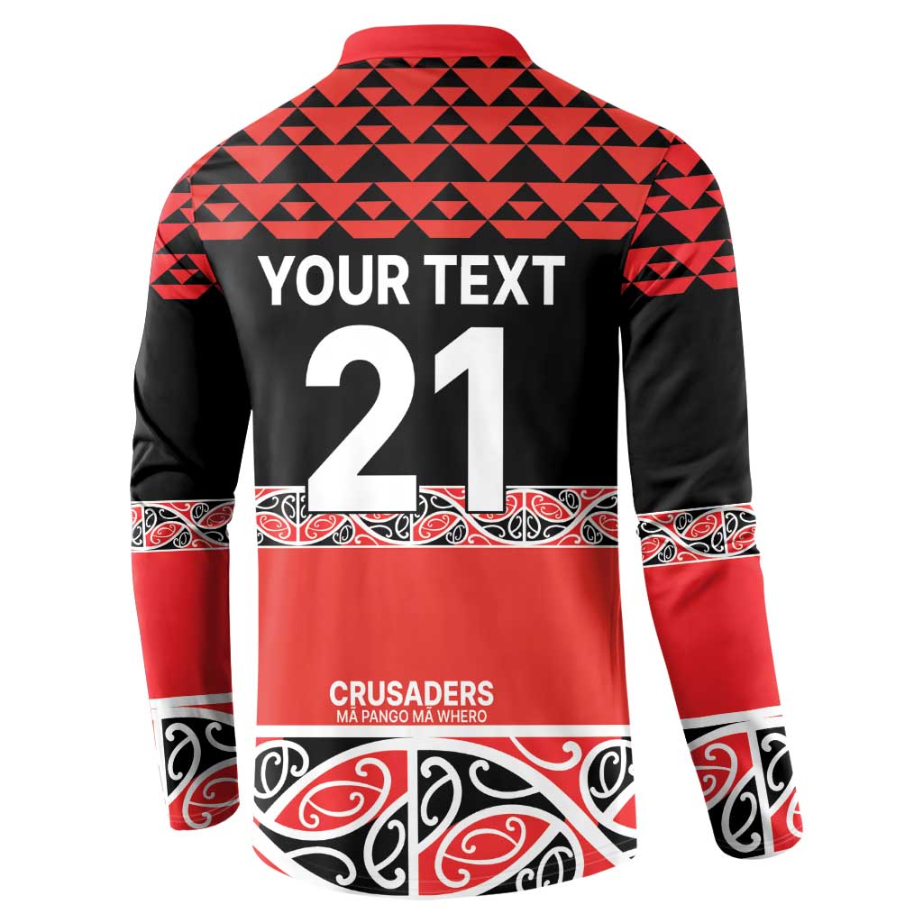 New Zealand Rugby Pacific Custom Button Sweatshirt Whatumoana Maori Kowhaiwhai Pattern