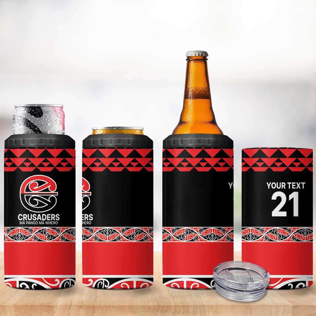 New Zealand Rugby Pacific Custom 4 in 1 Can Cooler Tumbler Whatumoana Maori Kowhaiwhai Pattern