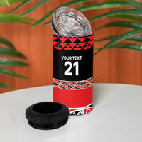 New Zealand Rugby Pacific Custom 4 in 1 Can Cooler Tumbler Whatumoana Maori Kowhaiwhai Pattern
