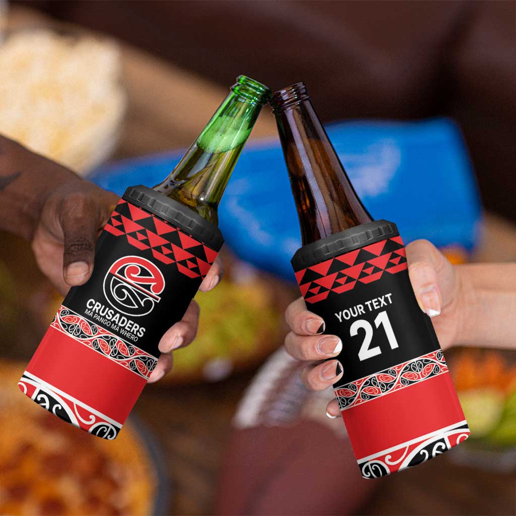 New Zealand Rugby Pacific Custom 4 in 1 Can Cooler Tumbler Whatumoana Maori Kowhaiwhai Pattern