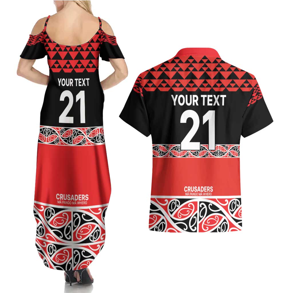 New Zealand Rugby Pacific Custom Couples Matching Summer Maxi Dress and Hawaiian Shirt Whatumoana Maori Kowhaiwhai Pattern