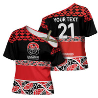 New Zealand Rugby Pacific Custom Cross Shoulder Shirt Whatumoana Maori Kowhaiwhai Pattern - Polynesian Pride