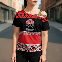 New Zealand Rugby Pacific Custom Cross Shoulder Shirt Whatumoana Maori Kowhaiwhai Pattern - Polynesian Pride