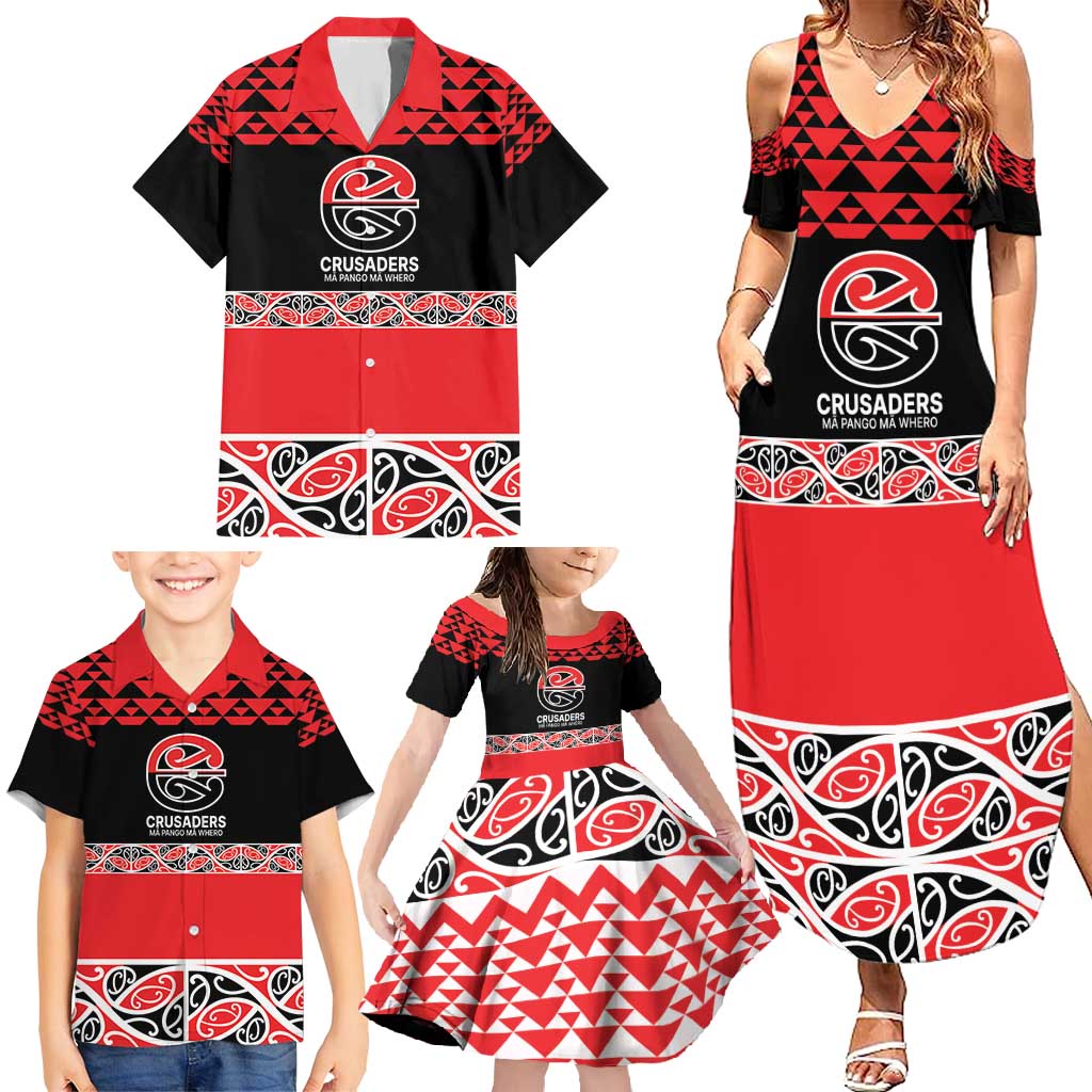 New Zealand Rugby Pacific Custom Family Matching Summer Maxi Dress and Hawaiian Shirt Whatumoana Maori Kowhaiwhai Pattern