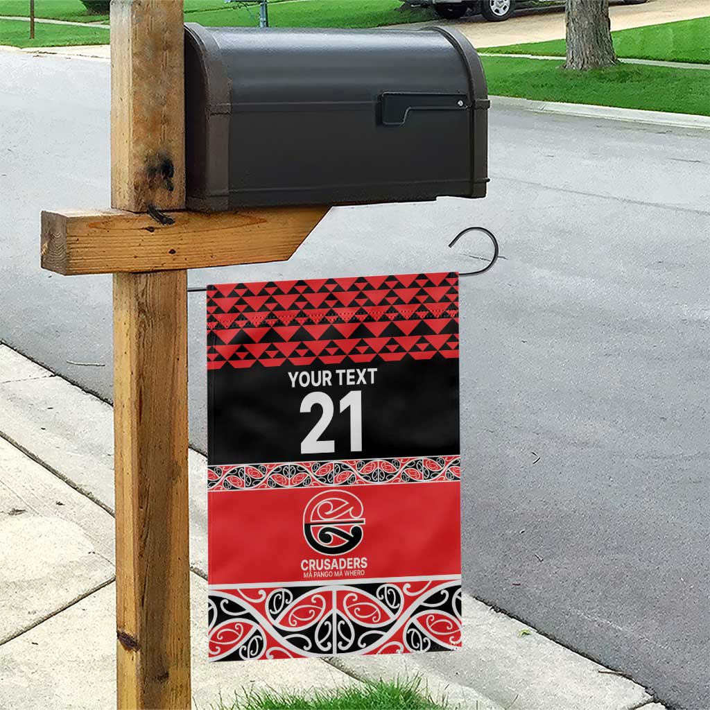 New Zealand Rugby Pacific Custom Garden Flag Whatumoana Maori Kowhaiwhai Pattern