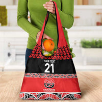 New Zealand Rugby Pacific Custom Grocery Bag Whatumoana Maori Kowhaiwhai Pattern