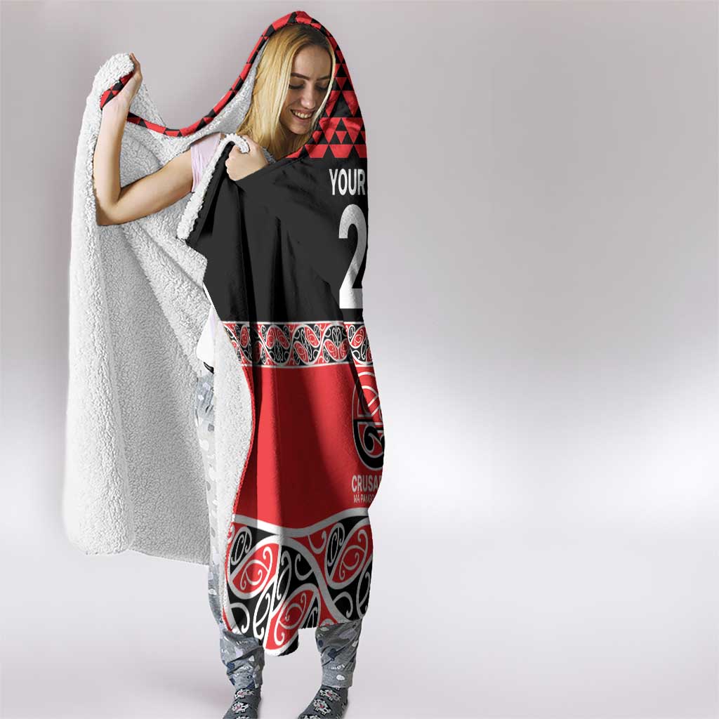 New Zealand Rugby Pacific Custom Hooded Blanket Whatumoana Maori Kowhaiwhai Pattern