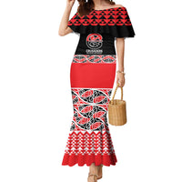 New Zealand Rugby Pacific Custom Mermaid Dress Whatumoana Maori Kowhaiwhai Pattern
