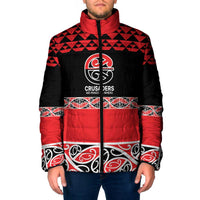 New Zealand Rugby Pacific Custom Padded Jacket Whatumoana Maori Kowhaiwhai Pattern - Polynesian Pride