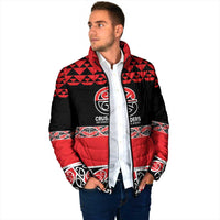 New Zealand Rugby Pacific Custom Padded Jacket Whatumoana Maori Kowhaiwhai Pattern - Polynesian Pride
