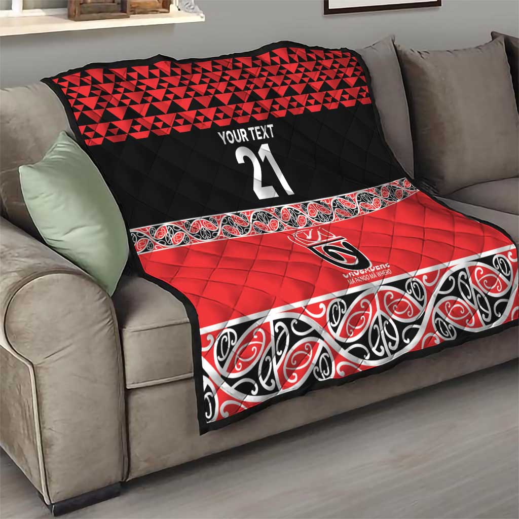 New Zealand Rugby Pacific Custom Quilt Whatumoana Maori Kowhaiwhai Pattern