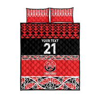 New Zealand Rugby Pacific Custom Quilt Bed Set Whatumoana Maori Kowhaiwhai Pattern