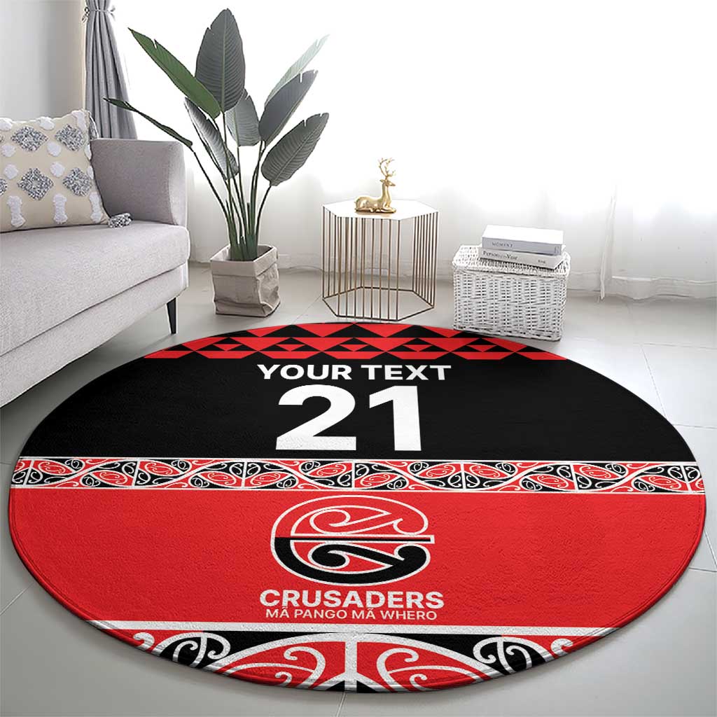 New Zealand Rugby Pacific Custom Round Carpet Whatumoana Maori Kowhaiwhai Pattern