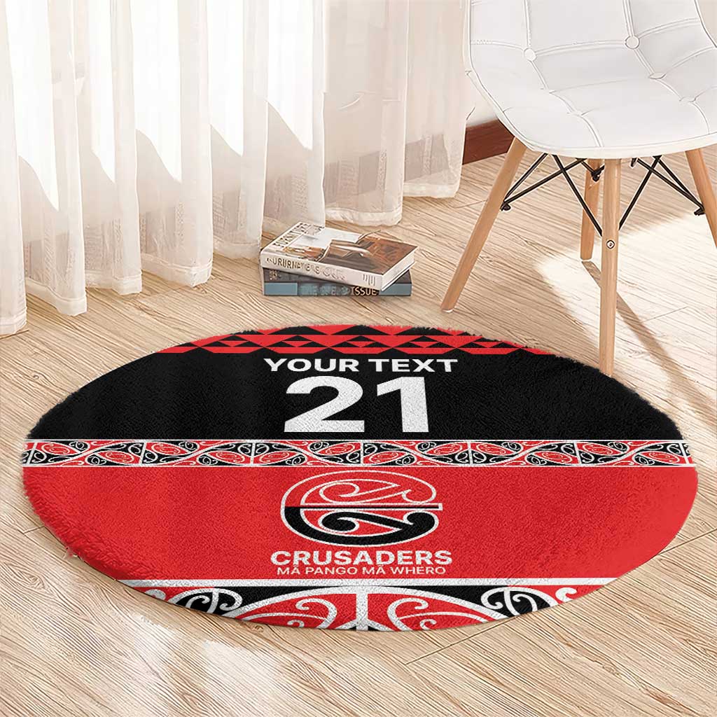New Zealand Rugby Pacific Custom Round Carpet Whatumoana Maori Kowhaiwhai Pattern