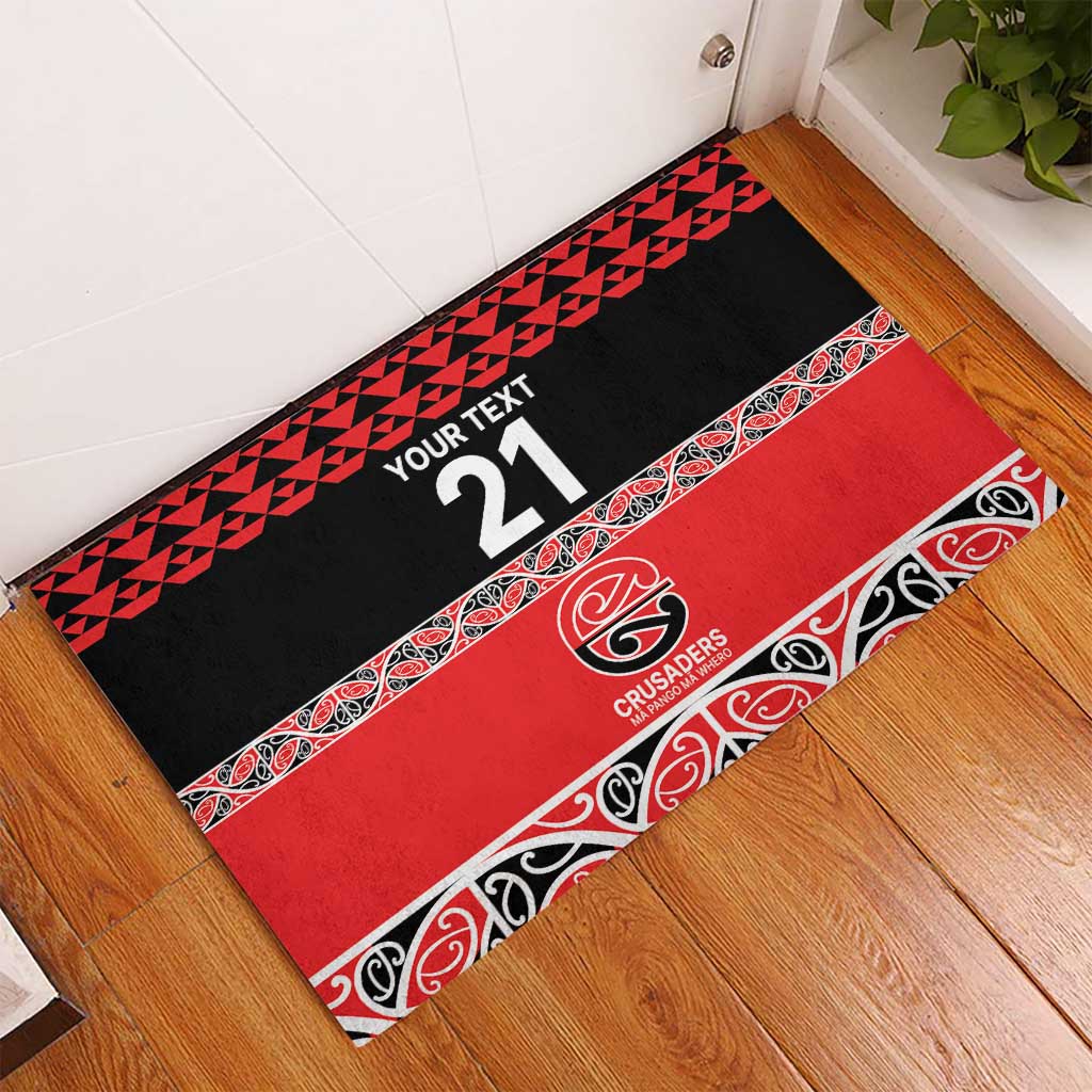 New Zealand Rugby Pacific Custom Rubber Doormat Whatumoana Maori Kowhaiwhai Pattern