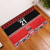 New Zealand Rugby Pacific Custom Rubber Doormat Whatumoana Maori Kowhaiwhai Pattern