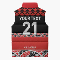 New Zealand Rugby Pacific Custom Sleeveless Puffer Jacket Whatumoana Maori Kowhaiwhai Pattern - Polynesian Pride