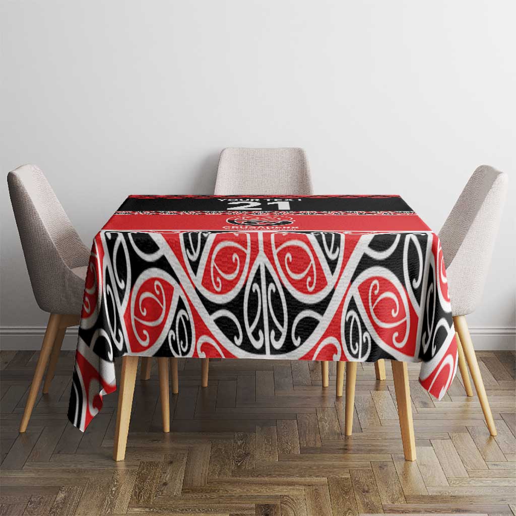New Zealand Rugby Pacific Custom Tablecloth Whatumoana Maori Kowhaiwhai Pattern