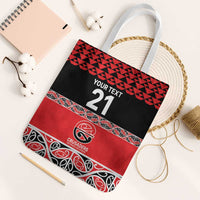 New Zealand Rugby Pacific Custom Tote Bag Whatumoana Maori Kowhaiwhai Pattern - Polynesian Pride