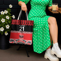 New Zealand Rugby Pacific Custom Tote Bag Whatumoana Maori Kowhaiwhai Pattern - Polynesian Pride