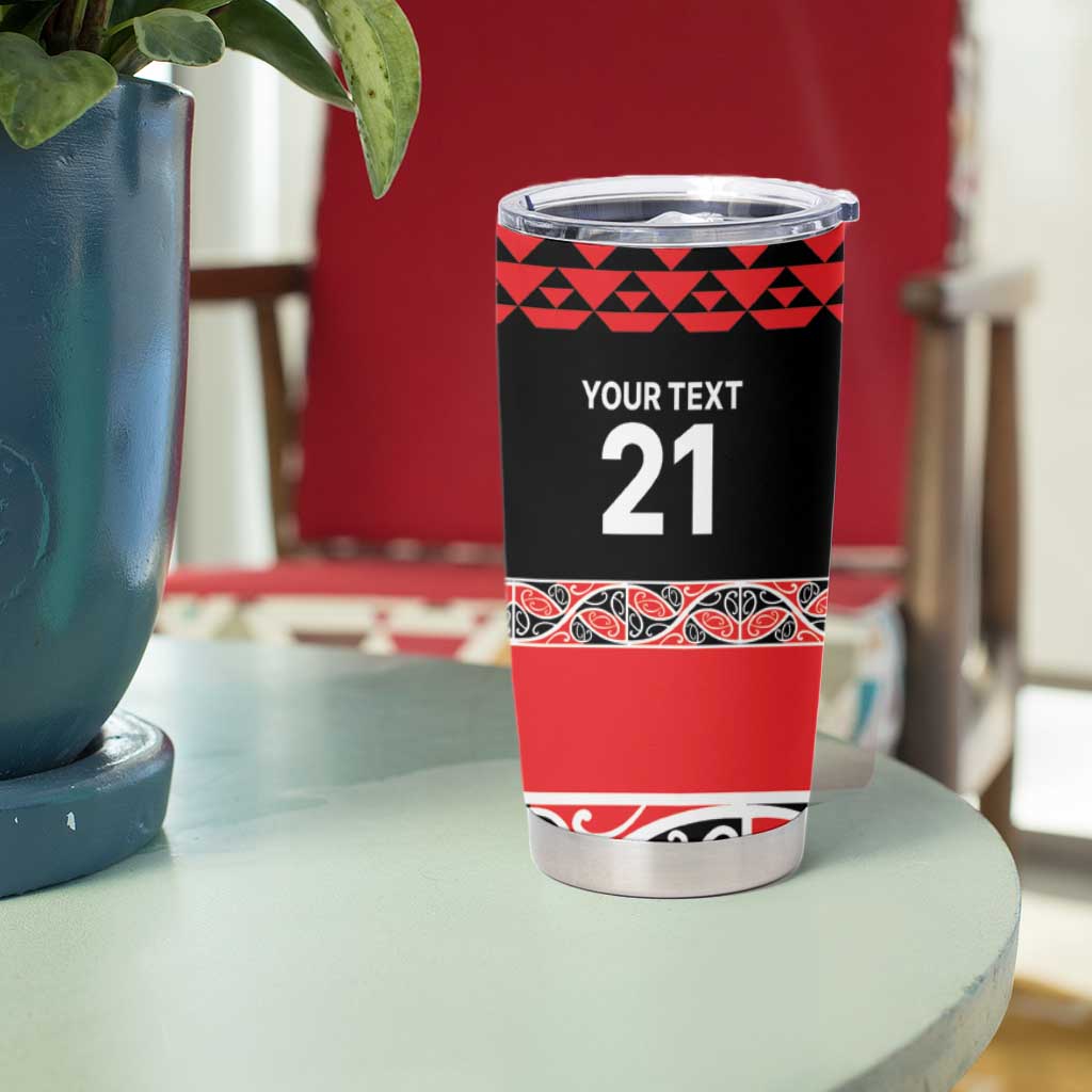 New Zealand Rugby Pacific Custom Tumbler Cup Whatumoana Maori Kowhaiwhai Pattern