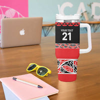 New Zealand Rugby Pacific Custom Tumbler With Handle Whatumoana Maori Kowhaiwhai Pattern