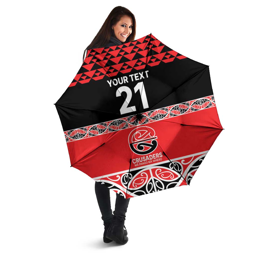 New Zealand Rugby Pacific Custom Umbrella Whatumoana Maori Kowhaiwhai Pattern - Polynesian Pride