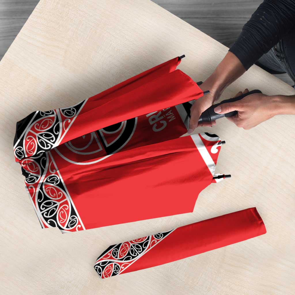 New Zealand Rugby Pacific Custom Umbrella Whatumoana Maori Kowhaiwhai Pattern - Polynesian Pride