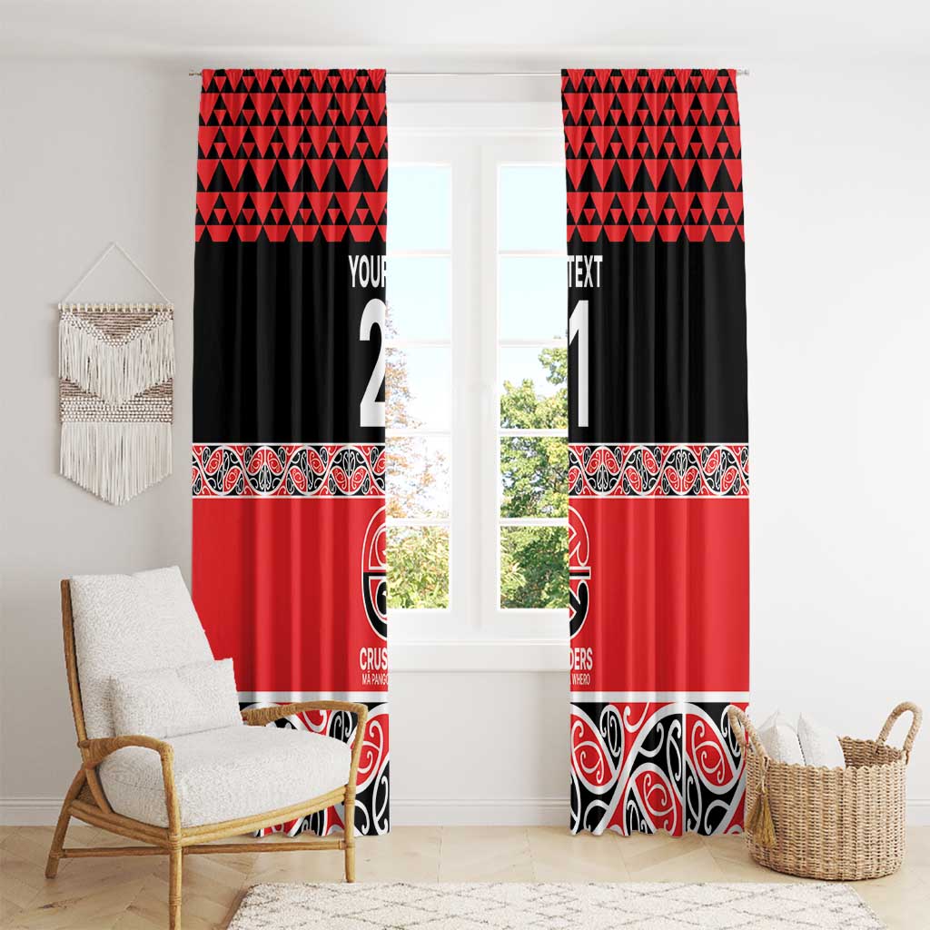 New Zealand Rugby Pacific Custom Window Curtain Whatumoana Maori Kowhaiwhai Pattern