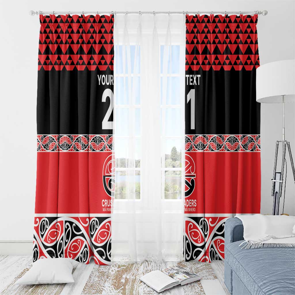 New Zealand Rugby Pacific Custom Window Curtain Whatumoana Maori Kowhaiwhai Pattern