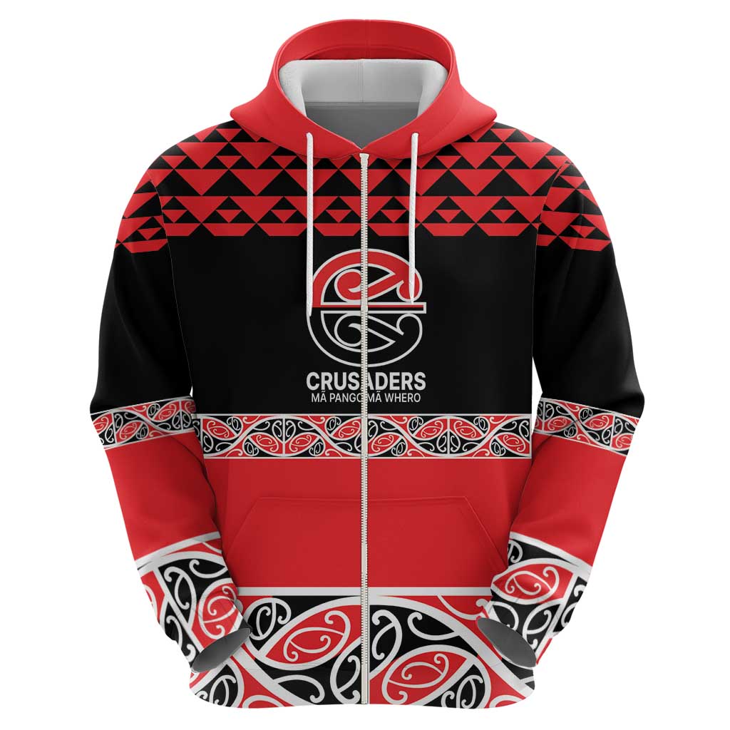 New Zealand Rugby Pacific Custom Zip Hoodie Whatumoana Maori Kowhaiwhai Pattern