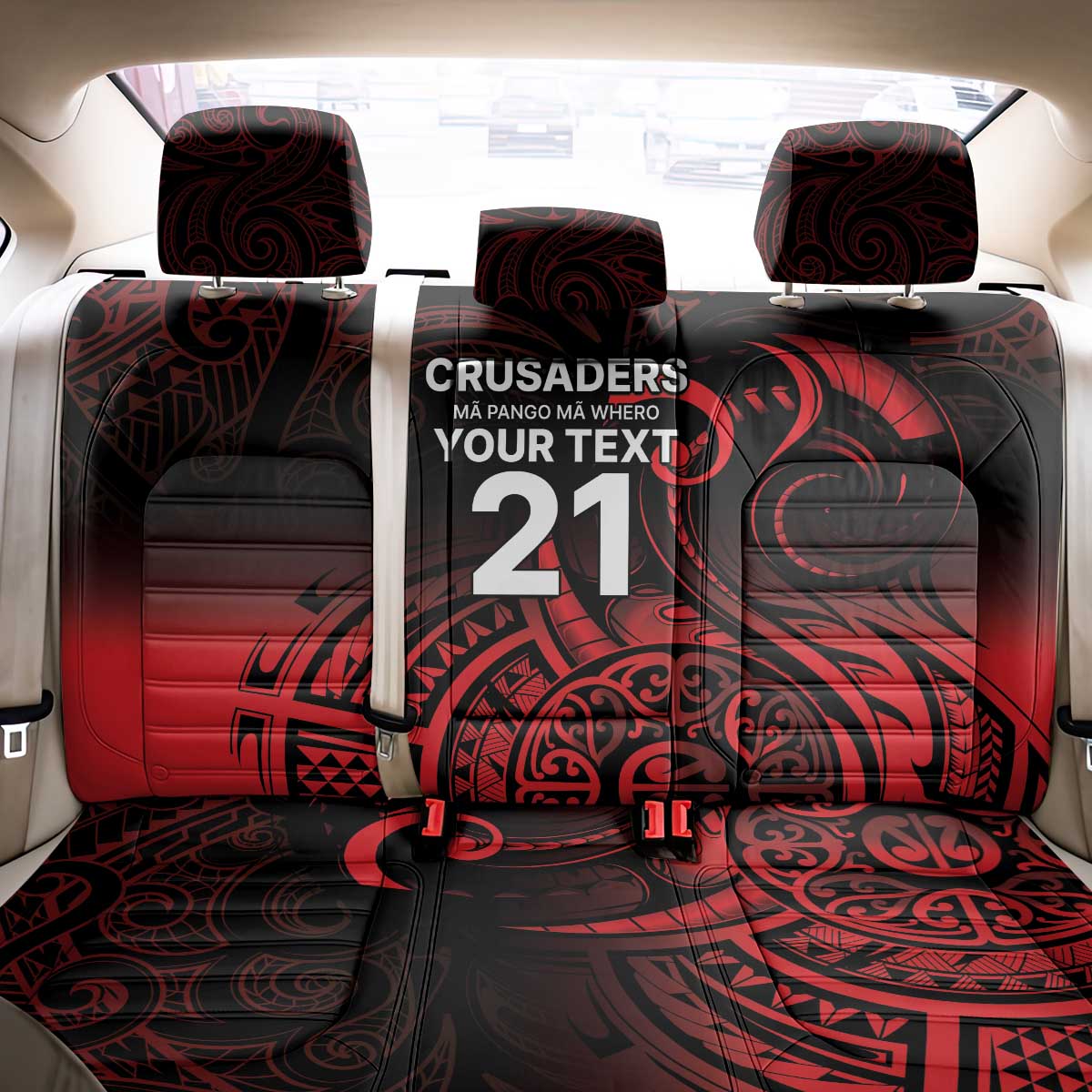 New Zealand Rugby Pacific Custom Back Car Seat Cover Whatumoana Maori Tribal Tattoo