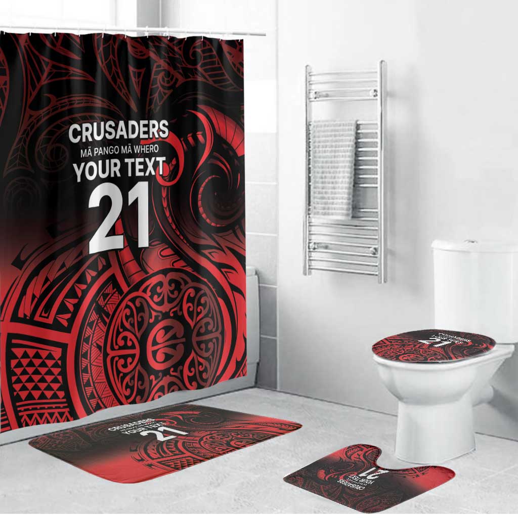 New Zealand Rugby Pacific Custom Bathroom Set Whatumoana Maori Tribal Tattoo - Polynesian Pride