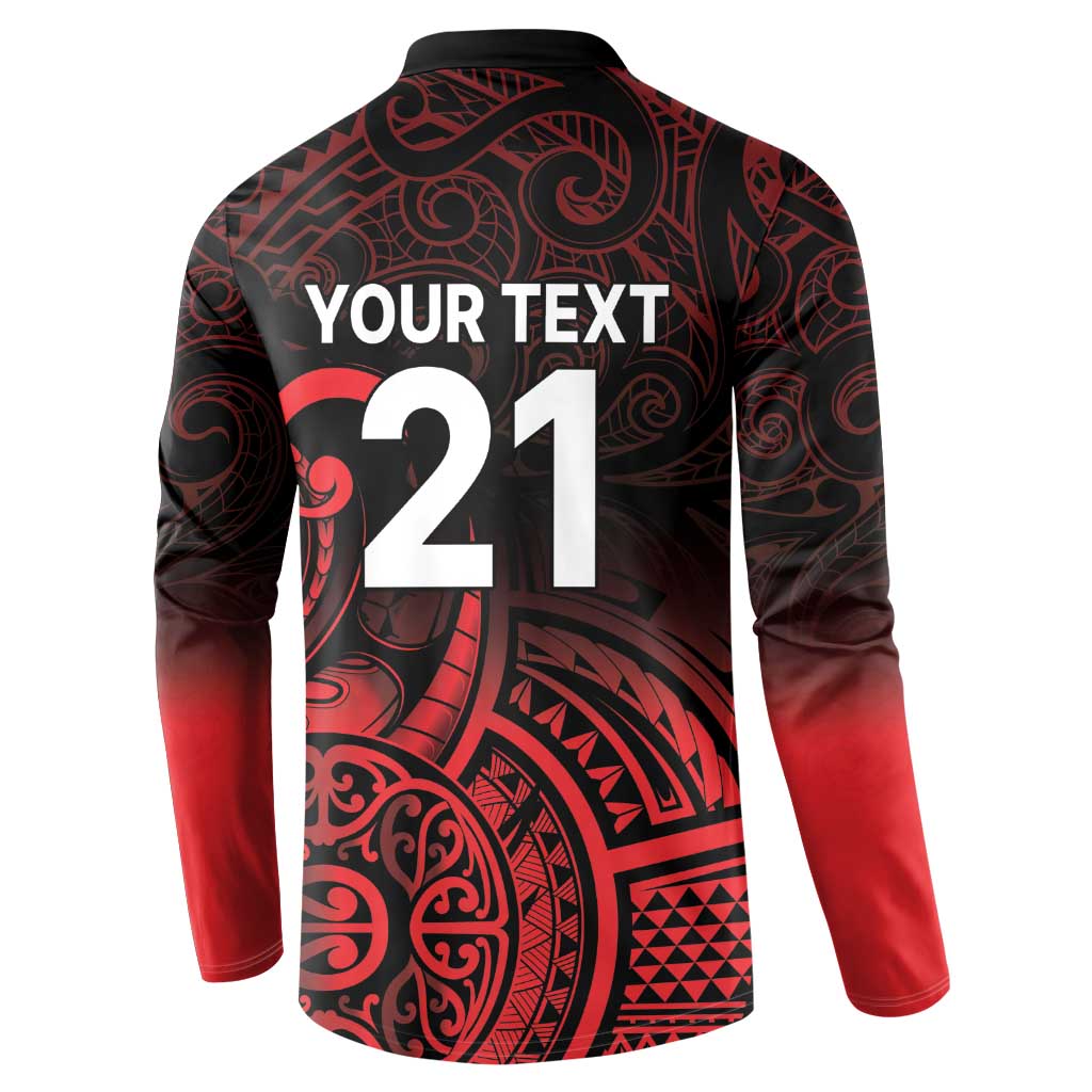 New Zealand Rugby Pacific Custom Button Sweatshirt Whatumoana Maori Tribal Tattoo