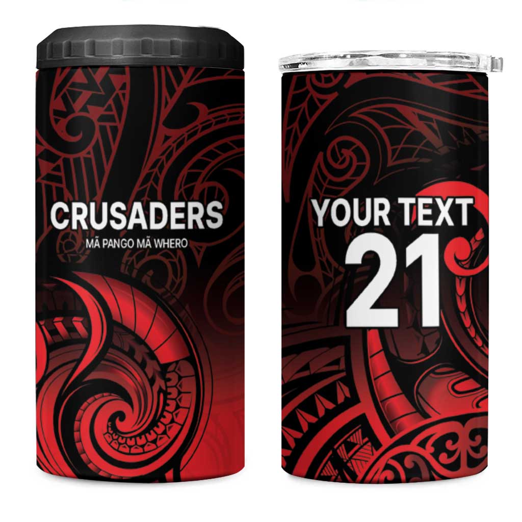 New Zealand Rugby Pacific Custom 4 in 1 Can Cooler Tumbler Whatumoana Maori Tribal Tattoo