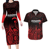 New Zealand Rugby Pacific Custom Couples Matching Long Sleeve Bodycon Dress and Hawaiian Shirt Whatumoana Maori Tribal Tattoo