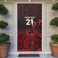 New Zealand Rugby Pacific Custom Door Cover Whatumoana Maori Tribal Tattoo - Polynesian Pride