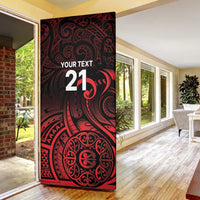 New Zealand Rugby Pacific Custom Door Cover Whatumoana Maori Tribal Tattoo - Polynesian Pride