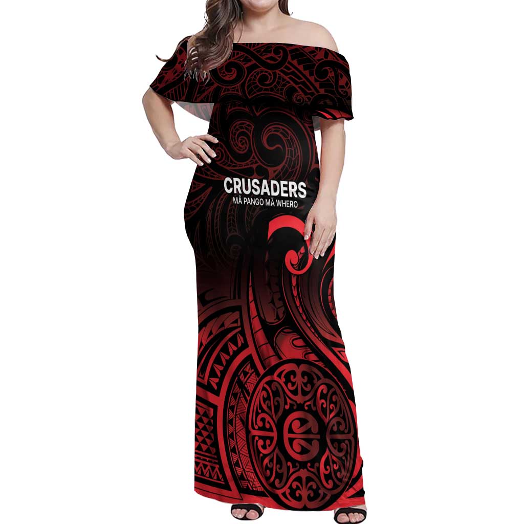 New Zealand Rugby Pacific Custom Off Shoulder Maxi Dress Whatumoana Maori Tribal Tattoo