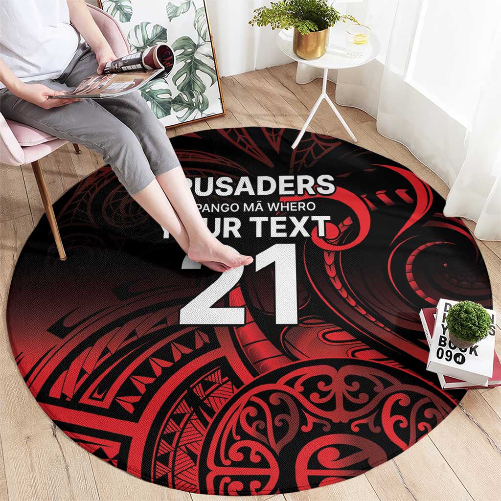 New Zealand Rugby Pacific Custom Round Carpet Whatumoana Maori Tribal Tattoo