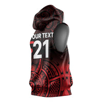 New Zealand Rugby Pacific Custom Sleeveless Hoodie Whatumoana Maori Tribal Tattoo - Polynesian Pride