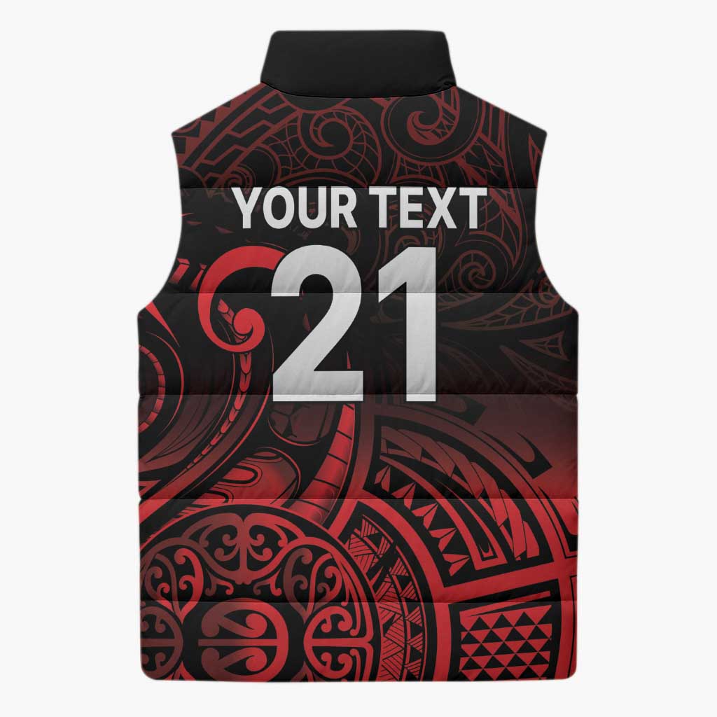 New Zealand Rugby Pacific Custom Sleeveless Puffer Jacket Whatumoana Maori Tribal Tattoo - Polynesian Pride