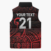 New Zealand Rugby Pacific Custom Sleeveless Puffer Jacket Whatumoana Maori Tribal Tattoo - Polynesian Pride