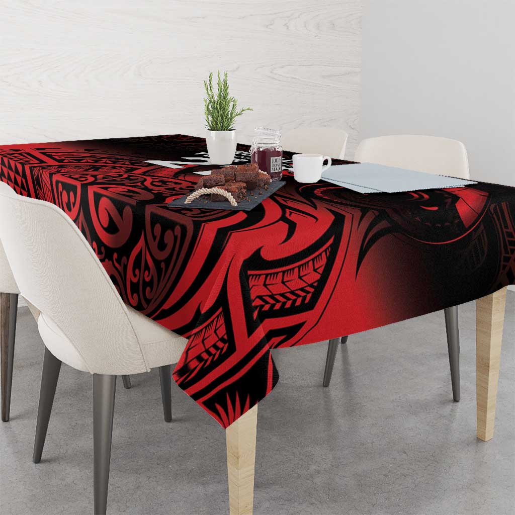 New Zealand Rugby Pacific Custom Tablecloth Whatumoana Maori Tribal Tattoo