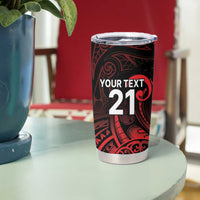 New Zealand Rugby Pacific Custom Tumbler Cup Whatumoana Maori Tribal Tattoo