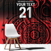 New Zealand Rugby Pacific Custom Window Curtain Whatumoana Maori Tribal Tattoo